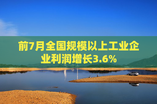 前7月全国规模以上工业企业利润增长3.6%