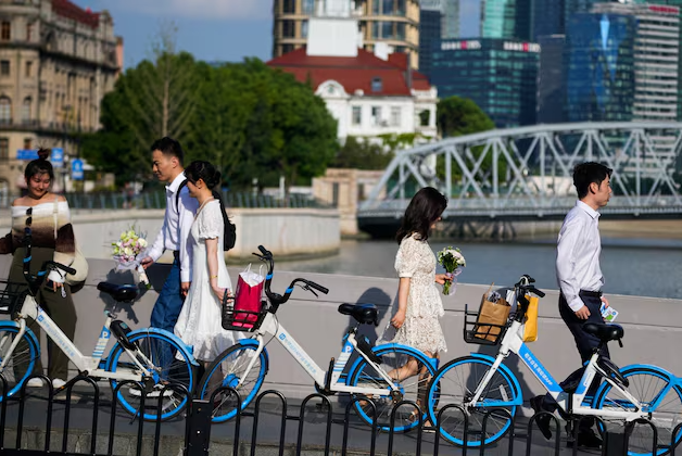 中国的结婚率降至12年来的最低点