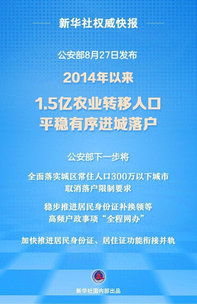 新华社权威快报｜2014年以来1.5亿农业转移人口进城落户